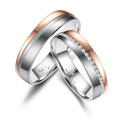 4069415309425 - Trauring MARRYA MARRYA Titan Ringe Trauringe Eheringe Partnerringe Fingerringe Gr 48 Titan rosegold (damen ring silber rosé) Damen