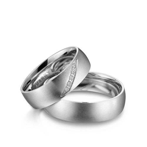 4069415284739 - Trauring MARRYA MARRYA Edelstahl Ringe Trauringe Eheringe Partnerringe Fingerringe Gr 48 Edelstahl silberfarben (herren ring silber) Damen