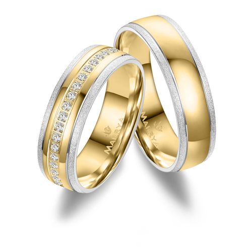 4069415292796 - Trauring MARRYA MARRYA Edelstahl Ringe Trauringe Eheringe Partnerringe Fingerringe Gr 48 Edelstahl goldfarben (herren ring silber gold) Damen