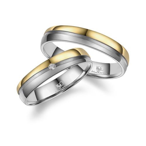 4069415314115 - Trauring MARRYA MARRYA Titan Ringe Trauringe Eheringe Partnerringe Fingerringe Gr 48 Titan goldfarben (herren ring silber gold) Damen