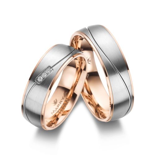 4069415345560 - Verlobungsring MARRYA MARRYA Titan Ringe Trauringe Eheringe Partnerringe Fingerringe Gr 48 Titan rosegold (damen ring silber rosé) Damen