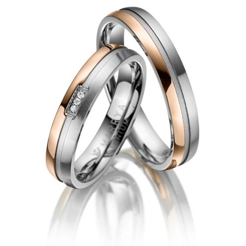 4069415306561 - Trauring MARRYA MARRYA Titan Ringe Trauringe Eheringe Partnerringe Fingerringe Gr 48 Titan goldfarben (damen ring gold silber) Damen