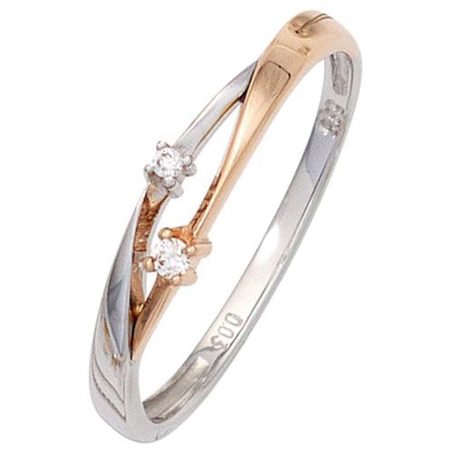 4061861023696 - Diamantring JOBO Fingerringe Gr 56 SI = kleine Einschlüsse Roségold 585-Weißgold 585-Diamanten rosegold (roségold 585) Damen Diamantringe 585 Gold bicolor mit 2 Diamanten 4061861023696 - Diamantring JOBO Fingerringe Gr 56 SI = kleine Einschlüsse Roségold 585-Weißgold 585-Diamanten rosegold (roségold 585) Damen Diamantringe 585 Gold bicolor mit 2 Diamanten