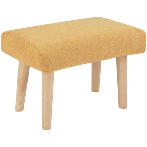 4255664879158 - Hocker Gelb Stoffbezug mit Holzbeinen Rechteckig Modern Schemel Fußbank Sitzhocker Fußhocker Wohnzimmer Schlafzimmer Eingangsbereich Vorzimmer