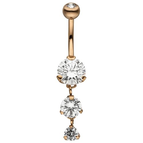 4061861142892 - Bauchnabelpiercing JOBO Piercings rosegold (roségoldfarben weiß) Damen Edelstahl roségoldfarben 4 Zirkonia 4061861142892 - Bauchnabelpiercing JOBO Piercings rosegold (roségoldfarben weiß) Damen Edelstahl roségoldfarben 4 Zirkonia