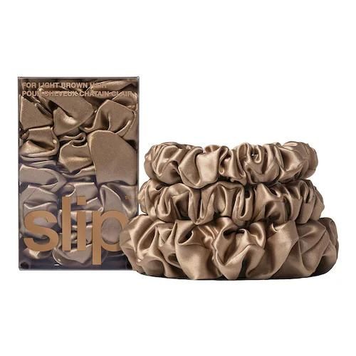 0810046984390 - Slipsilk - Back To Basics - Haargummis Aus Reiner Seide Für Hellbraunes Haar - -scrunchies Midi  large Light Brown