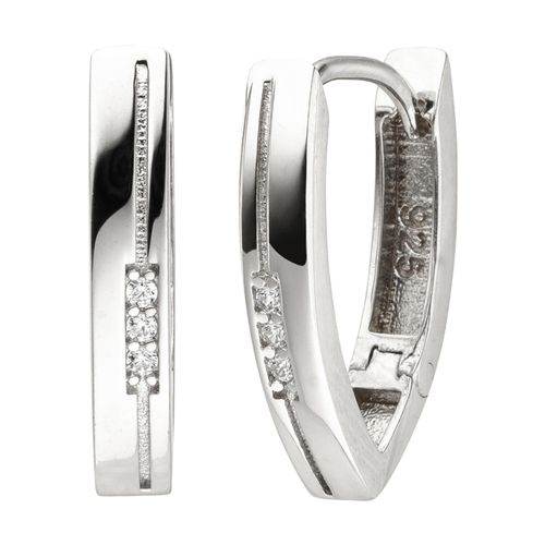 4061861146661 - Paar Creolen JOBO Ohrringe Gr Silber 925 (Sterlingsilber) silberfarben (silber 925 weiß) Damen oval 925 Silber mit 6 Zirkonia 4061861146661 - Paar Creolen JOBO Ohrringe Gr Silber 925 (Sterlingsilber) silberfarben (silber 925 weiß) Damen oval 925 Silber mit 6 Zirkonia
