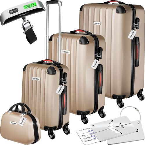 4061173255716 - tectake® Hartschalenkoffer-Set 4-teilig 3 Trolleys 1 Beauty Case inkl Kofferwaage und -anhänger 360° drehbare abnehmbare Rollen mit Sicherheits-Zahlenschloss 4061173255716 - tectake® Hartschalenkoffer-Set 4-teilig 3 Trolleys 1 Beauty Case inkl Kofferwaage und -anhänger 360° drehbare abnehmbare Rollen mit Sicherheits-Zahlenschloss