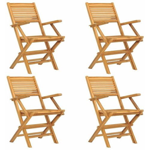 8720845743956 - Jinlefu - Gartenstühle 4 Stk Klappbar 55x62x90 cm Massivholz Teak vidaXL - Braun