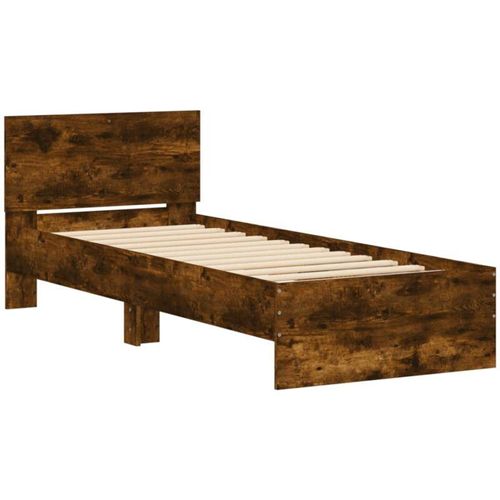 8721012239784 - Vidaxl - Bettgestell mit Kopfteil Räuchereiche 90x200 cm Holzwerkstoff Braun