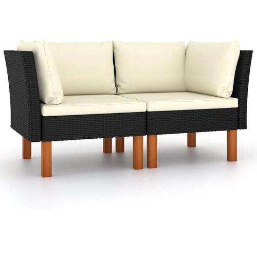 8720286208267 - Bonnevie - Ecksofas 2 Stk Poly Rattan und Eukalyptus Massivholz vidaXL605927