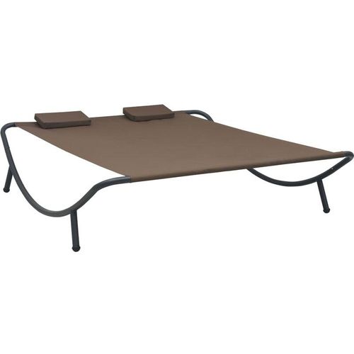 8719883762913 - Bonnevie - Outdoor-Loungebett Stoff Braun vidaXL792478