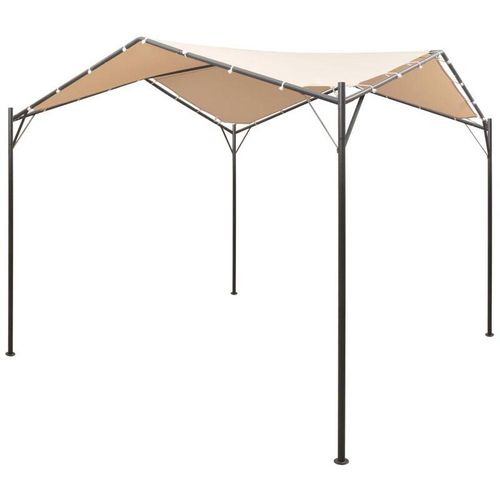 8718475507307 - Bonnevie - Pavillon Familienzelt Partyzelt Überdachung 4x4 m Stahl Beige vidaXL