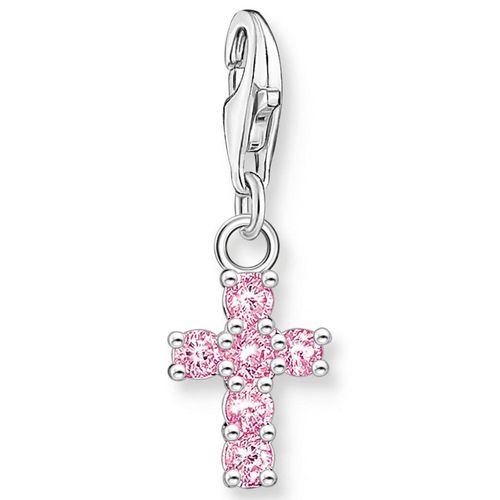 4051245558586 - Charm-Einhänger THOMAS SABO Kreuz Silber 2032-051-9 Charms bunt (silberfarben pink pink) Damen mit Zirkonia (synth)