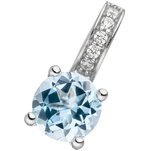 4061861178631 - Ketten-Anhänger JOBO Anhänger mit Blautopas und Zirkonia Schmuckanhänger Gr Silber 925 (Sterlingsilber) silberfarben (silber 925 blau) Damen 925 Silber 4061861178631 - Ketten-Anhänger JOBO Anhänger mit Blautopas und Zirkonia Schmuckanhänger Gr Silber 925 (Sterlingsilber) silberfarben (silber 925 blau) Damen 925 Silber