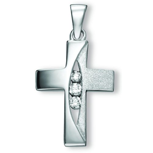 4069415441989 - Ketten-Anhänger Zirkonia Kreuz Anhänger aus 925 Silber Schmuckanhänger Gr Silber 925 (Sterlingsilber) silberfarben (silber) Damen Silber Schmuck