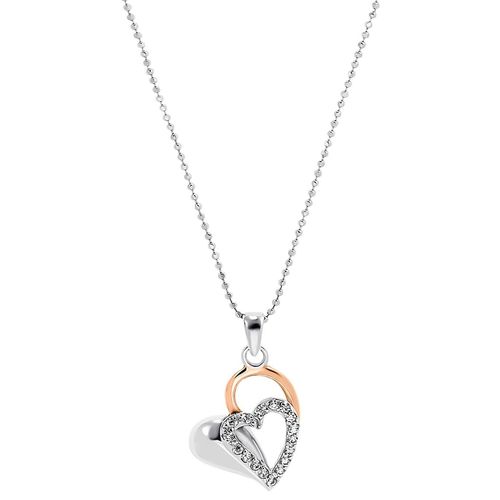 4056866027695 - Kette mit Anhänger AMOR Hearts 2016737 Halsketten Gr mit Zirkonia Silber 925 (Sterlingsilber) Länge 45 cm goldfarben (goldfarben weiß) Damen mit Zirkonia (synth)