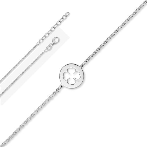 4069415433861 - Silberarmband Kleeblatt Armband aus 925 Silber 16 cm Armbänder Gr 16 Silber 925 (Sterlingsilber) silberfarben (silber) Damen Silber Schmuck Rundankerkette Kleeblatt 4069415433861 - Silberarmband Kleeblatt Armband aus 925 Silber 16 cm Armbänder Gr 16 Silber 925 (Sterlingsilber) silberfarben (silber) Damen Silber Schmuck Rundankerkette Kleeblatt
