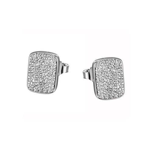 4063009379917 - Paar Ohrstecker FIRETTI Schmuck Geschenk Silber 925 Ohrschmuck Quadrat Ohrringe Gr Silber 925 (Sterlingsilber) silberfarben (silberfarben kristallweiß kristallweiß) Damen mit Zirkonia (synth)