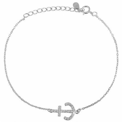 4065633561553 - Armband ADELIA´S Damen Anker aus 925 Silber mit Zirkonia 20 cm Armbänder Gr 20 Silber 925 (Sterlingsilber) silberfarben (silber) Damen