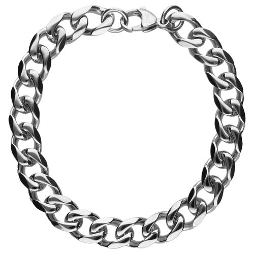 4007810218843 - Armband JACQUES CHARREL Panzerarmband Look Edelstahl Gr 21 cm Edelstahl silberfarben (silber) Damen Armbänder