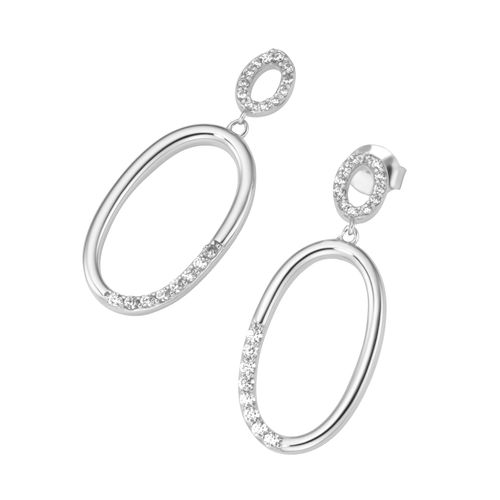 4007810674649 - Paar Ohrhänger SMART JEWEL mit Behang beweglichmit weißen Zirkonia Silber 925 Ohrringe Gr Silber 925 (Sterlingsilber) silberfarben (silber) Damen