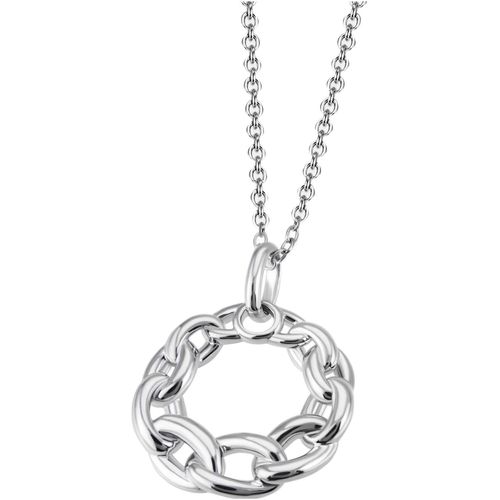 4068222195023 - Kette mit Anhänger FIRETTI Schmuck Geschenk Silber 925 Halsschmuck Halskette Kreis Kettenglieder Halsketten Gr Silber 925 (Sterlingsilber) Länge 45 cm Breite 12 mm silberfarben Damen Ketten mit Anhänger