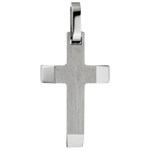 4061861058025 - Kreuz-Anhänger JOBO Anhänger Kreuz Schmuckanhänger Gr Edelstahl silberfarben (edelstahlfarben) Damen Edelstahl