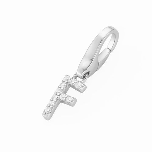 4007810743376 - Charm Buchstabe GIORGIO MARTELLO MILANO Buchstabe F Zirkonia Steine Silber 925 Charms weiß Damen