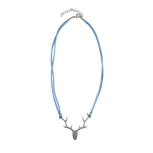 4036673232031 - Collier ALLGÄU REBELL Rosi Gr one size Metall blau Damen Halsketten zweireihiges Satinband