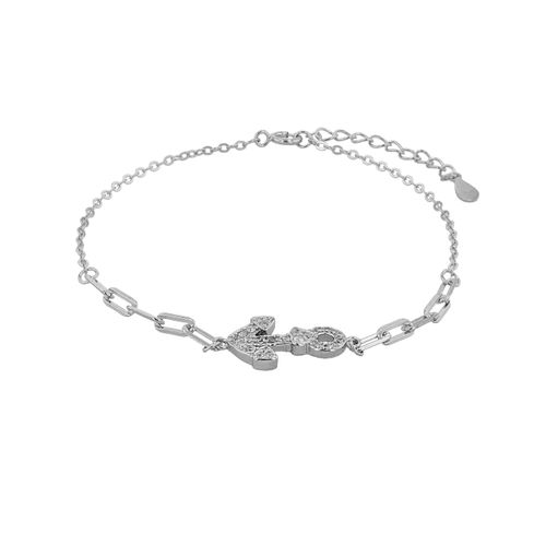 4069415432277 - Armband ADELIA´S Damen Anker aus 925 Silber mit Zirkonia 17+3 cm Armbänder Gr 17 + 3 Silber 925 (Sterlingsilber) silberfarben (silber) Damen