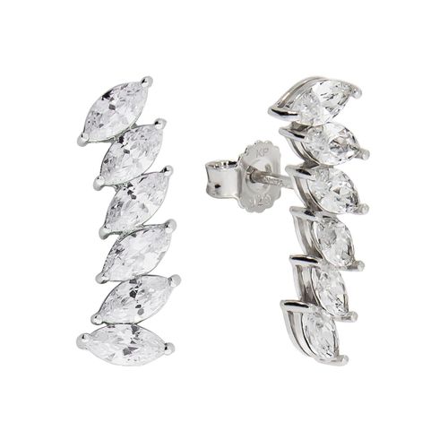 4006046349031 - Paar Ohrstecker FIRETTI Schmuck Geschenk Silber 925 Ohrschmuck Ear Climber Glitzer Ohrringe Gr Silber 925 (Sterlingsilber) silberfarben (silberfarben kristallweiß kristallweiß) Damen mit Zirkonia (synth)