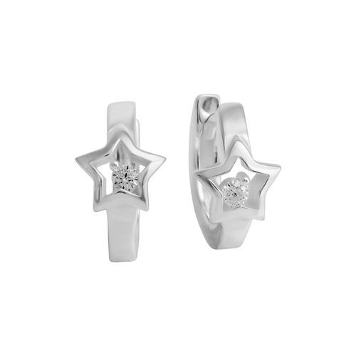 4006046364591 - Paar Creolen VIVANCE 925 - Sterling Silber Stern Zirkonia Ohrringe Gr ONE-SIZE Silber 925 (Sterlingsilber) weiß (weiß weiß) Vivance 4006046364591 - Paar Creolen VIVANCE 925 - Sterling Silber Stern Zirkonia Ohrringe Gr ONE-SIZE Silber 925 (Sterlingsilber) weiß (weiß weiß) Vivance