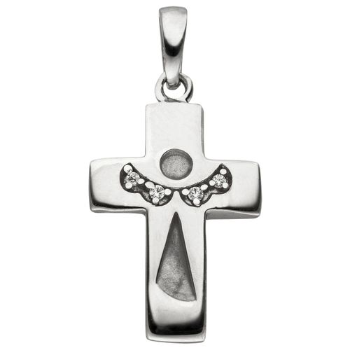 4061861137461 - Ketten-Anhänger JOBO Anhänger Kreuz mit Schutzengel Schmuckanhänger Gr Silber 925 (Sterlingsilber) silberfarben (silber 925 weiß) Damen 925 Silber mit Zirkonia 4061861137461 - Ketten-Anhänger JOBO Anhänger Kreuz mit Schutzengel Schmuckanhänger Gr Silber 925 (Sterlingsilber) silberfarben (silber 925 weiß) Damen 925 Silber mit Zirkonia