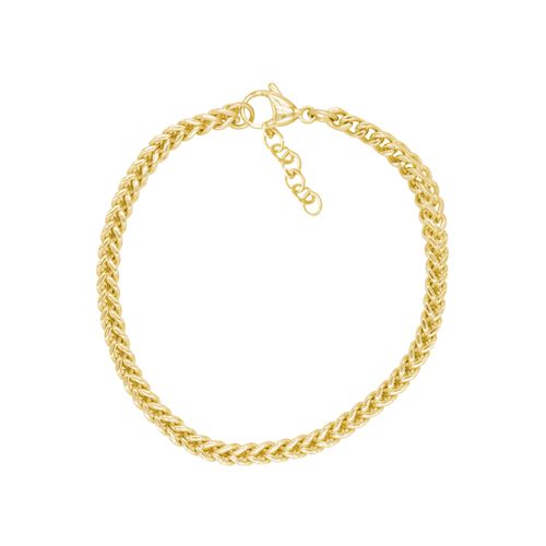 4039414411641 - Edelstahlarmband FIRETTI Schmuck Geschenk Doppelpanzerkettengliederung 5 mm breit Armbänder Gr 21 Edelstahl goldfarben (gelbgoldfarben) Damen Made in Germany