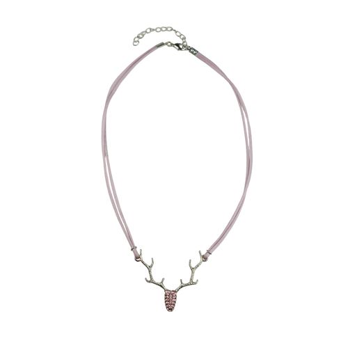 4036673232017 - Collier ALLGÄU REBELL Rosi Gr one size Metall rosa Damen Halsketten zweireihiges Satinband