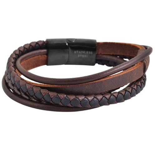 4065633949313 - Edelstahlarmband ADELIA´S Herren Armband aus Edelstahl 22 cm Armbänder Gr 22 Edelstahl braun Herren