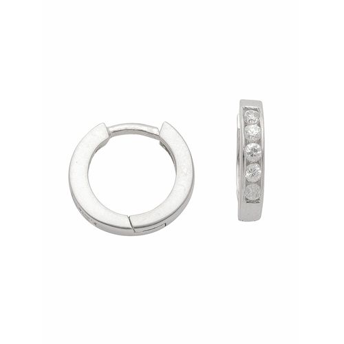 4065633619247 - Paar Ohrhänger ADELIA´S 1 925 Silber Ohrringe   Creolen mit Zirkonia Ø 118 mm Gr Damen Silber 925 (Sterlingsilber) silberfarben (silber) Damen 925 Sterling Silber mit Zirkonia Silberschmuck für