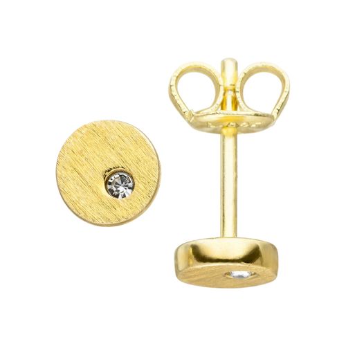 4061861068536 - Paar Ohrstecker JOBO Ohrringe Gr Silber 925 (Sterlingsilber) goldfarben Damen rund 925 Silber vergoldet mit Zirkonia
