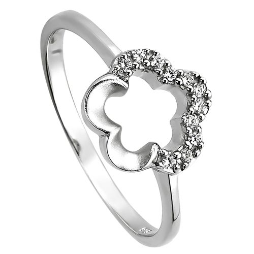 4061861182454 - Fingerring JOBO Ring Blume mit 11 Zirkonia Fingerringe Gr 50 Silber 925 (Sterlingsilber) silberfarben (silber 925 weiß) Damen 925 Silber