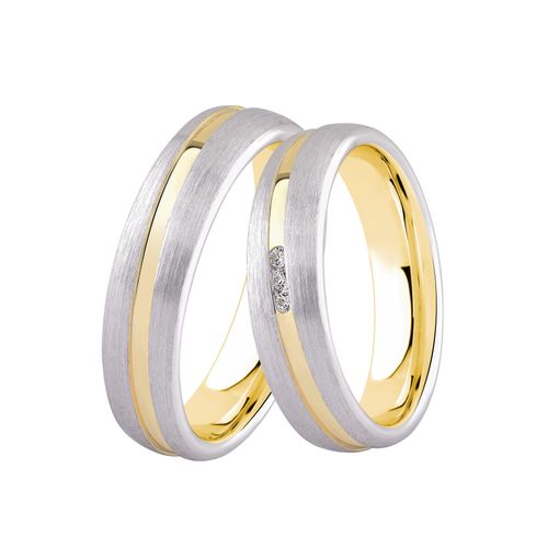 4251729871624 - Trauring Schmuck Geschenk Silber 925 Ehering Partnerring LIEBE Fingerringe Gr 54 ohne Zirkonia Silber 925 (Sterlingsilber) 5 mm goldfarben (silberfarben gelbgoldfarben) wahlweise mit oder ohne Zirkonia