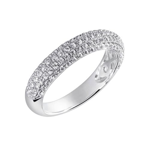 4052412223313 - Fingerring FIRETTI Schmuck Geschenk Silber 925 Silberring Pavé Fingerringe Gr 52 Silber 925 (Sterlingsilber) 31 mm silberfarben (silberfarben kristallweiß kristallweiß) Damen Fingerringe mit Zirkonia (synth)