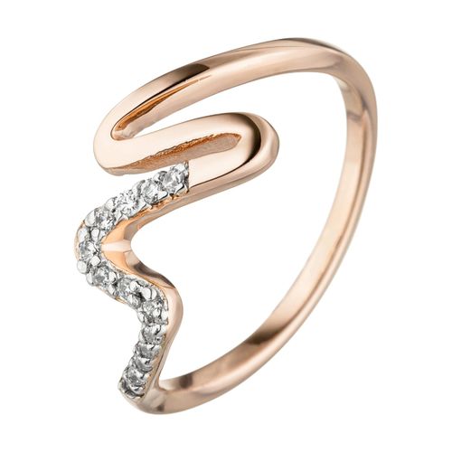 4061861067560 - Fingerring JOBO Fingerringe Gr 50 Silber 925 (Sterlingsilber) rosegold (roségoldfarben) Damen 925 Silber roségold vergoldet mit Zirkonia