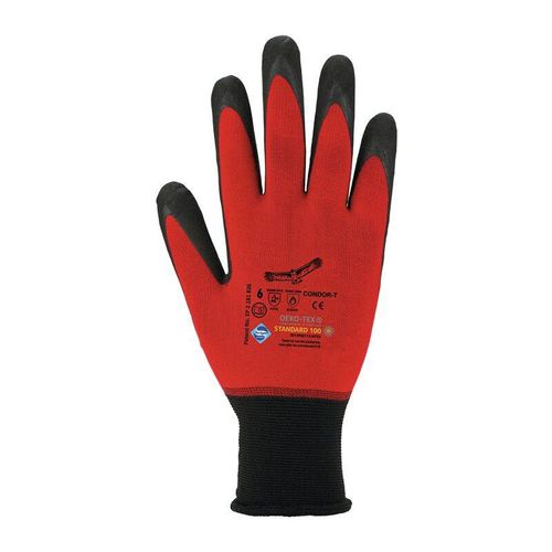 4029201143985 - CONDOR-T 10 Handschuhe Condor Größe 10 rot schwarz 98% Polyamid   2% Elas - Asatex