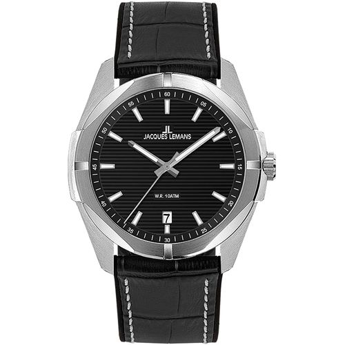 4040662180685 - Quarzuhr JACQUES LEMANS Monte Carlo Armbanduhren schwarz (schwarz schwarz) Herren Quarzuhren Armbanduhr Herrenuhr Datum Leuchtzeigergehärtetes Crystexglas