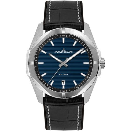 4040662180708 - Quarzuhr JACQUES LEMANS Monte Carlo Armbanduhren schwarz (schwarz dunkelblau) Herren Quarzuhren Armbanduhr Herrenuhr Datum Leuchtzeigergehärtetes Crystexglas