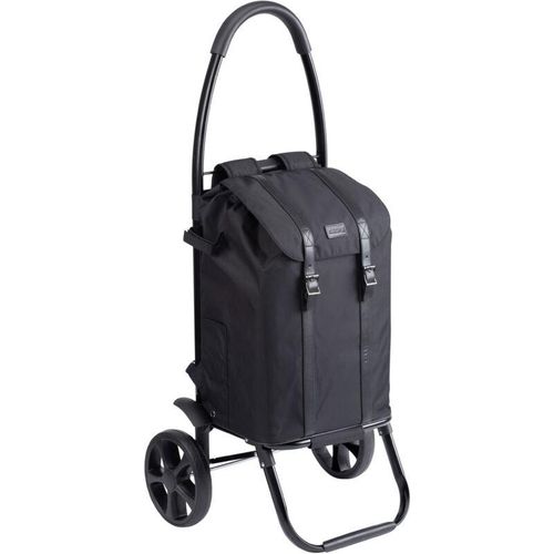 4004646274425 - Einkaufstrolley & -rucksack - 45 Liter - Black Edition - Separater Rucksack & Gestell als Sackkarre   Klappbarer Shopper   Einkaufsroller  