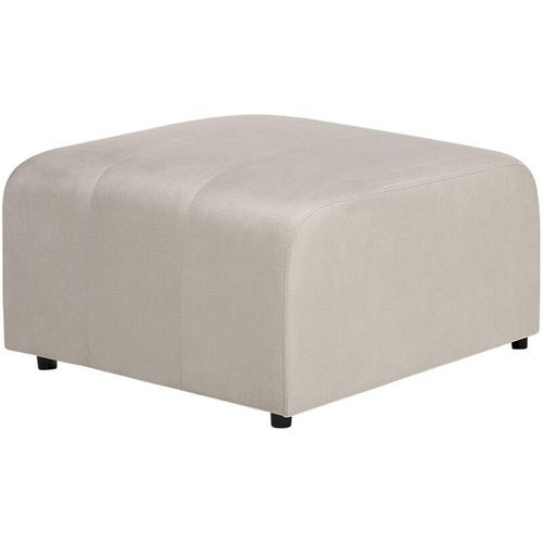 4255664875051 - Ottomane Beige Samtbezug Rechteckig 74x75 cm Dick Gepolstert Modern Wohnzimmer Polsterhocker Fußhocker Fußablage Hocker Sitzhocker