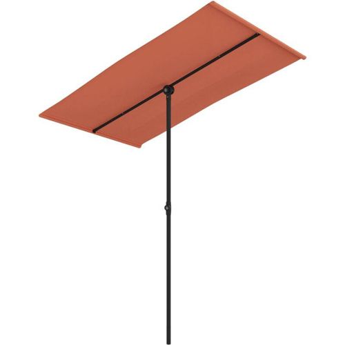 8719883763415 - Bonnevie - SonnenschirmGartenschirm mit Aluminium-Mast 180 x 110 cm Terracotta-Rot vidaXL