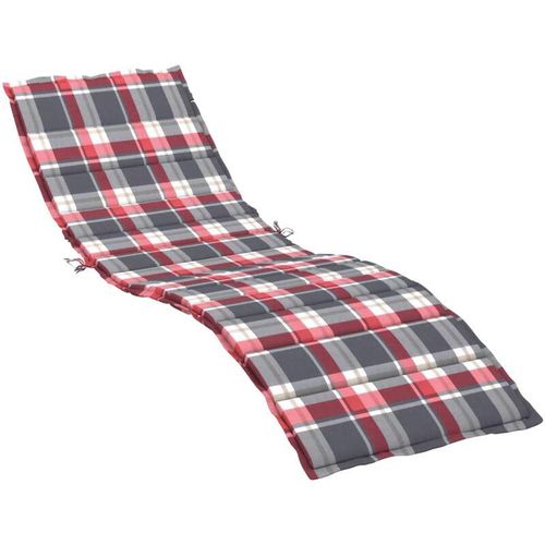 8720286149294 - Bonnevie - Sonnenliegen-AuflageGartenliege Rot Karomuster 200x60x3 cm Oxford-Gewebe vidaXL